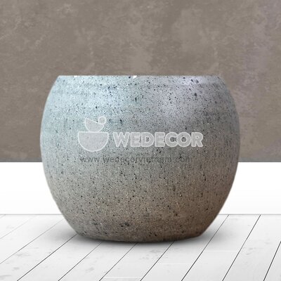Chậu hình gáo trơn | Màu tự nhiên 32x24 cm