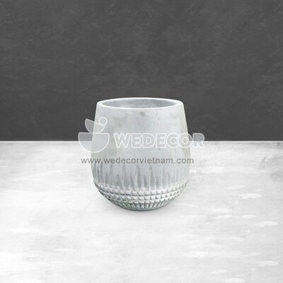 Chậu tròn hoạ tiết đặc biệt | Màu tự nhiên 16x16 cm