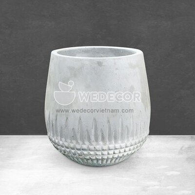 Chậu tròn hoạ tiết đặc biệt | Màu tự nhiên 28x28 cm