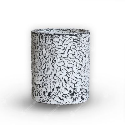 Chậu xi măng đắp hình trụ nguyên bản | Màu trắng đen 33x40 cm