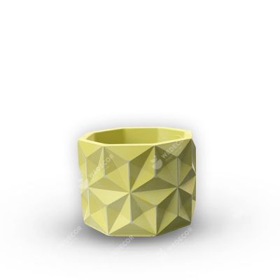Chậu để bàn mini Origami | Wax màu vàng 11x8 cm