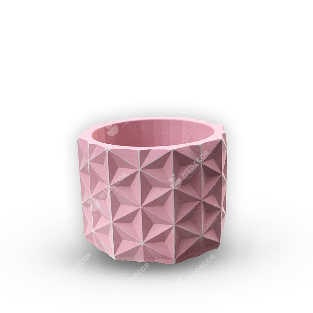 Chậu để bàn mini Origami | Wax màu hồng 11x8 cm